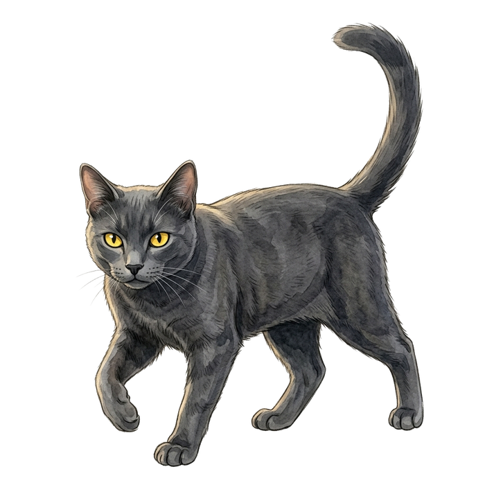 Illustration of Nimbus the barn cat